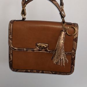 Rachel Zoe faux leather snakeskin handbag